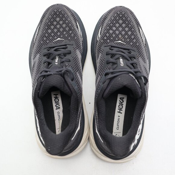 Hoka One One Clifton 9 Running Men's 10 EE Black White Mesh Road 1132210 BWHT - Picture 7 of 9